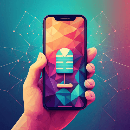 a person holding a phone with a voice note icon on it, representing firefish qualifyai ability to accept voice and video note submissions